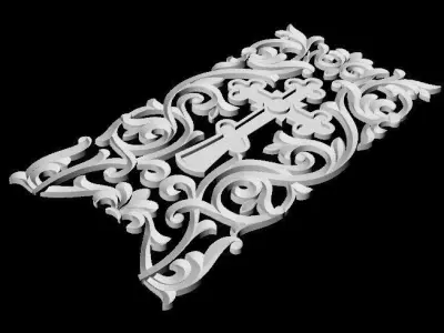 Central decor ornament for furniture 3D model 683