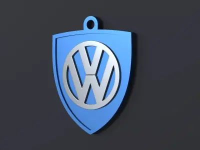 volkswagen logo key ring 02 3D print model