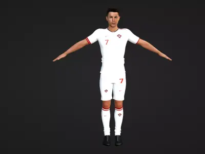 Cristiano Ronaldo - Portugal Low-poly 3D model