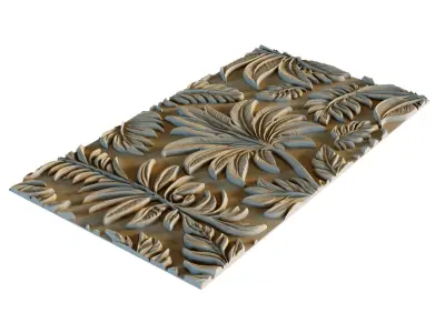 mural decor set wall panel 08 3D model