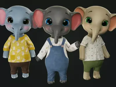 Elephant - Bo Low-poly 3D model