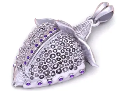 GOLDEN STRAWBERRY PENDANT 3D PRINTABLE MODEL 3D print model