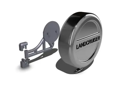 Offroad spare tire swinging mount with options 3D print model