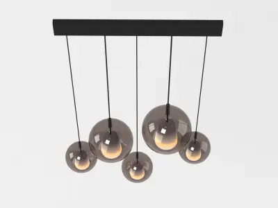 Chandelier 1 pendant light with five balls hanging from it 3D model