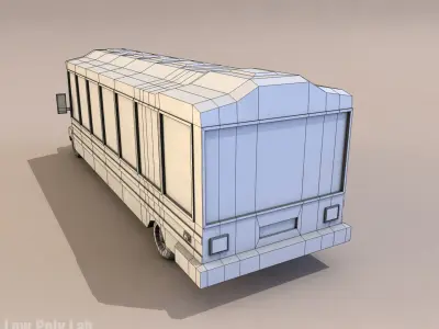 Cartoon City School Bus Low-poly 3D model
