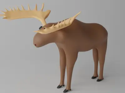 Cartoon Moose Deer 3D model