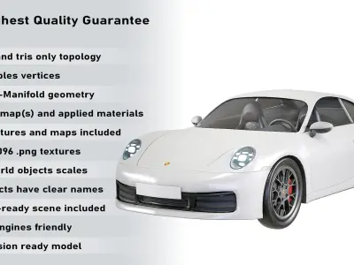 Porshe Carrera 911 PBR Low-poly 3D model