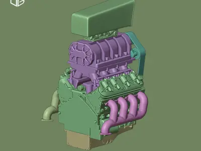 ENGINE LSX V8 SUPERCHARGED 3D print model