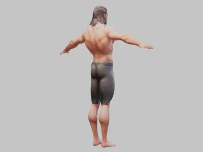 Warrior Pose 3D Model Low-poly 3D model