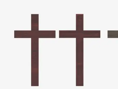 Wooden Cross Collection Low-poly 3D model