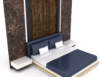 3d modern bed design 04 Low-poly 3D model