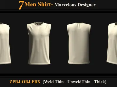 7 Men Shirt 3D model