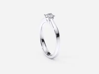 ZDR0197 solitaire diamond engagement ring gold 3D print model
