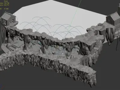 Game Mountain Architecture - Blacksmith House 12 3D model