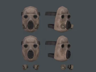 Stalker like gasmask for Dayz game engine Low-poly 3D model
