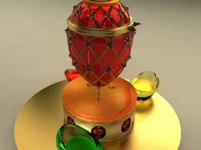 Chinese gold Ingot and egg  led light 3D model