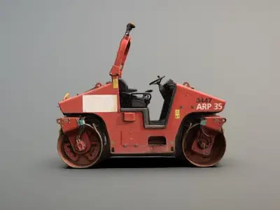 Road Roller ARP 35 - High-Quality 3D Model Low-poly 3D model