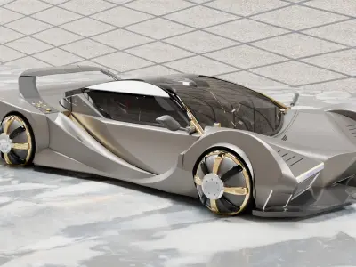 Titanium car 3D model
