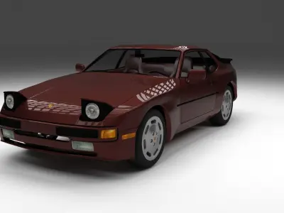Porsche 944S w interior 3D model