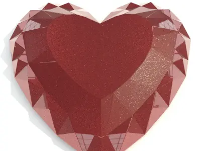 Set Heart shaped gemstone v5 3D model