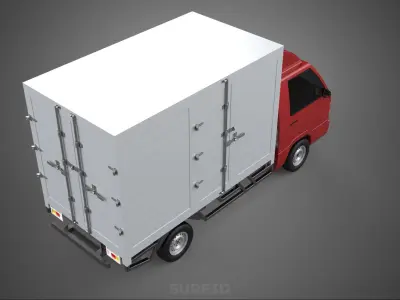CARGO BOX TRUCK PICKUP FREIGHT CUBE VAN CAR COURIER PARCEL CARRY 3D model
