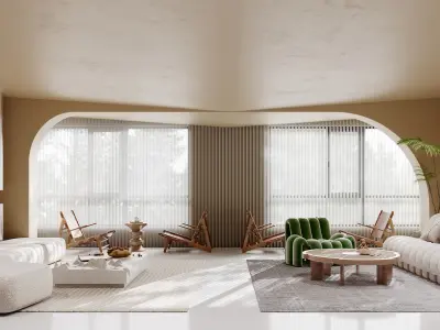 Reception lobby interior 3D model