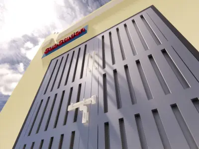 Small Electrical Substation Building in Revit 3D model