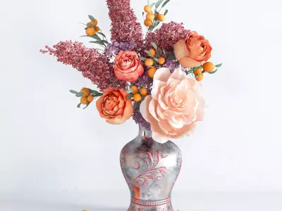 Spring Summer Bright Bouquet 3D model