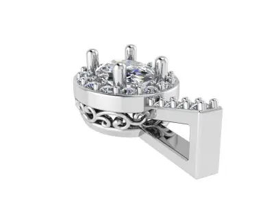 Oval Halo Pendant 1455 3D print model