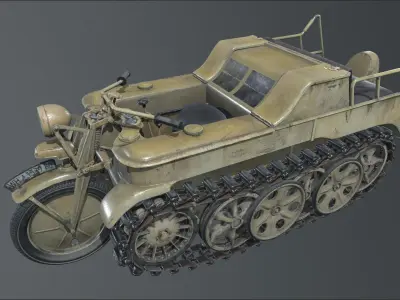 NSU Kettenkrad Low-poly 3D model