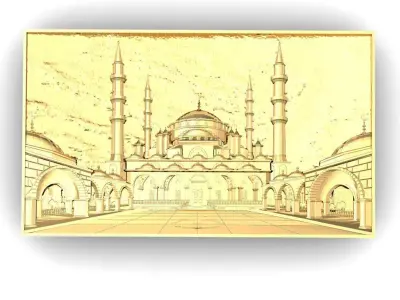 beautyful panel Mosque     3D model