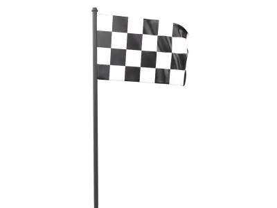 Checkered Racing Flag v1 001 Low-poly 3D model