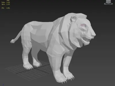 lowpoly lion Low-poly 3D model