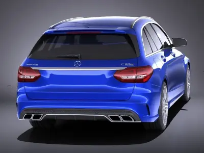 Mercedes-Benz C63 AMG W205 Estate 2017 VRAY 3D model