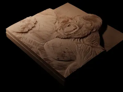 Gorilla CNC 3d Print High Relief Sand Casting 3D print model