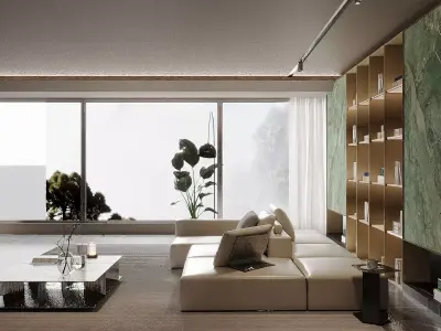 Light luxury living room 3D model