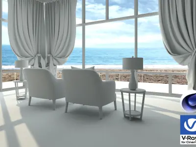 Living Room 11 - Vray6 - C4D 3D model
