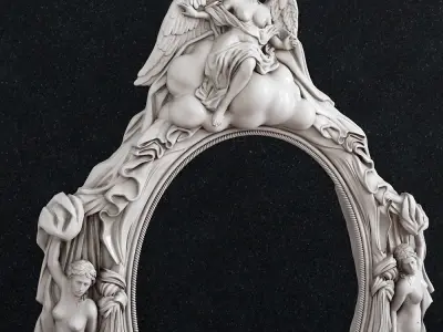 Picture frame woman baby 3D print model
