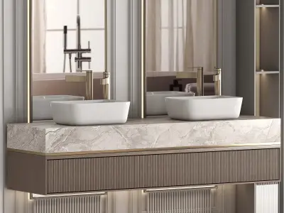 Bathroom furniture N052 in Neoclassic and Modern style 3D model