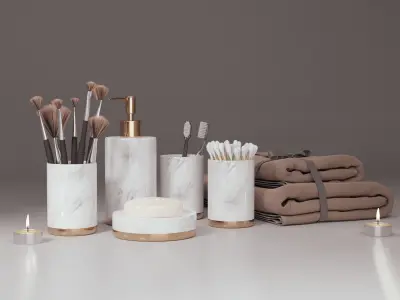 Luxury Bathroom Decoration Assets Set 2 3D model