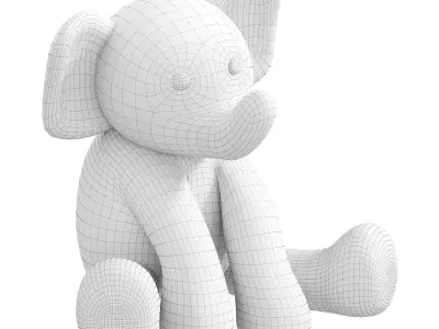 Kids Elephant Toy Low-poly 3D model