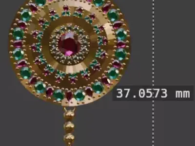 3D Print Ready Earring  And Pendant Set -3  Handmade Gift DIY 3D print model