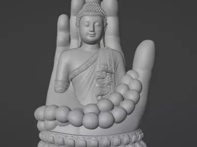 Buddha in Blessing Hand Pose 3D print model