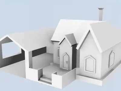 SIMPLE HOUSE MODEL Low-poly 3D model