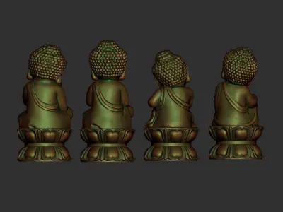 Four baby buddhas 3D print model
