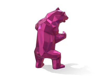 bear low poly 3D print model