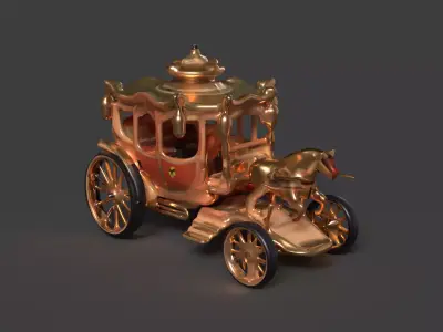 Chinese ancient carriage figure  Low-poly 3D model get