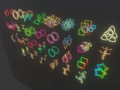 Ultimate Neon Sign pack 7 Low-poly 3D model