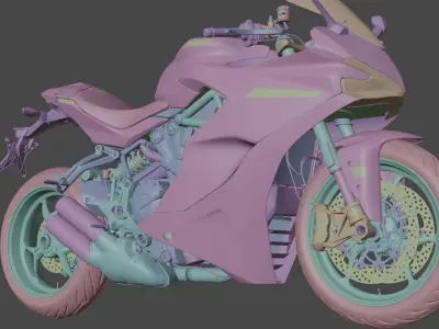 Motorcycle Low-poly 3D model by XPLO-Animation from CGTrader (Low-poly)