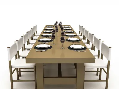 3D model dining table 008 Low-poly 3D model